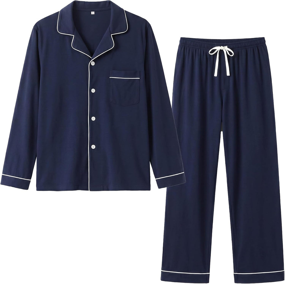 Viscose‑Elastane Four‑Way‑Stretch Long‑Sleeve Pajama Set