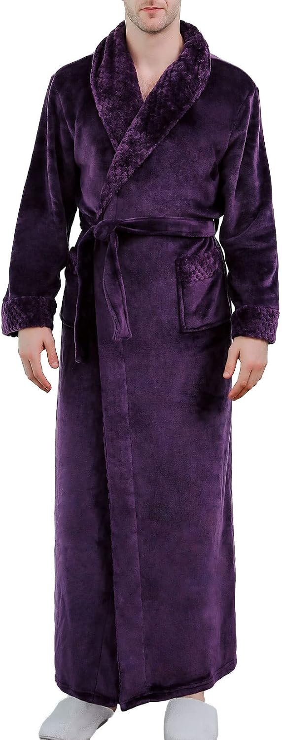 Cozy Thick Fleece Full‑Length Men’s Bathrobe