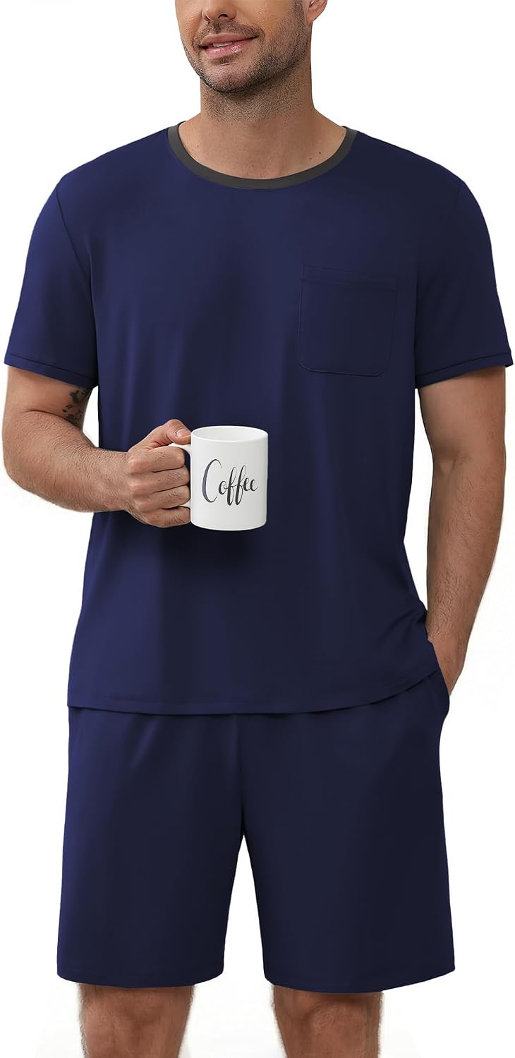Moisture‑Wicking Crew‑Neck Short‑Sleeve Pajama Set