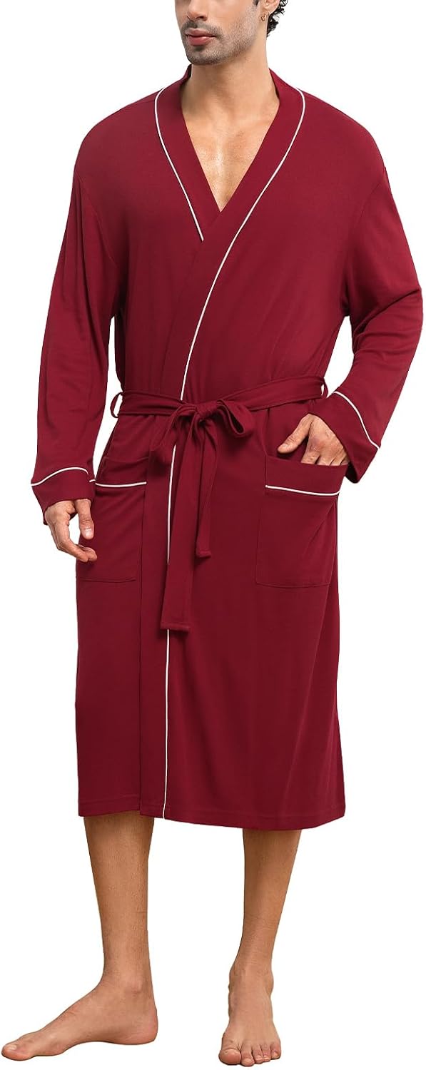 Kimono‑Style Breathable Cotton Blend Bathrobe