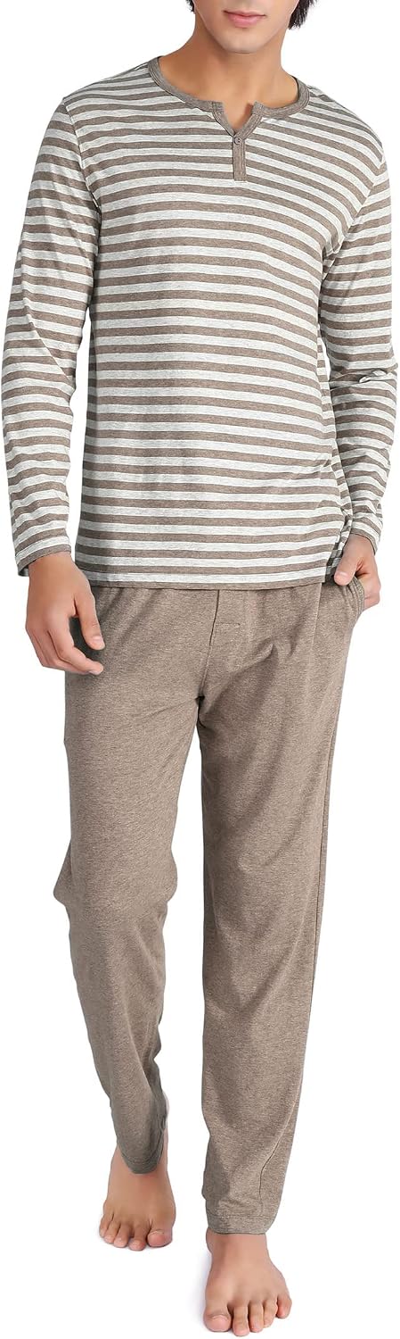 Notched‑Collar Simple Knit Everyday Home Pajama Set