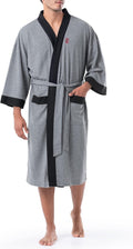 Classic Kimono‑Cut Waffle‑Knit Bathrobe