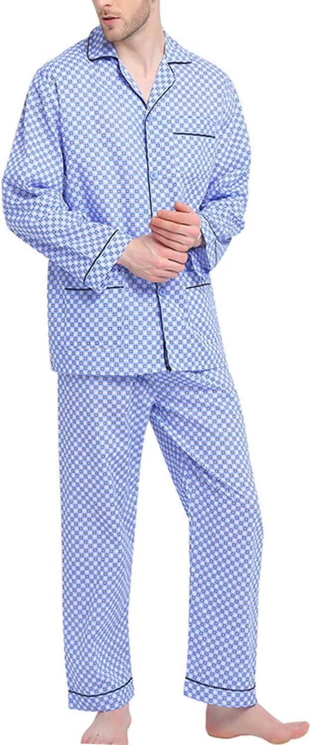 Lapel‑Collar Glossy Satin Long‑Sleeve Pajama Set