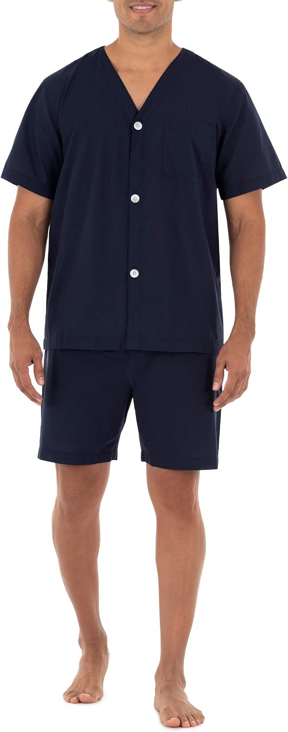 Broadcloth Woven Short‑Sleeve Summer Pajama Set