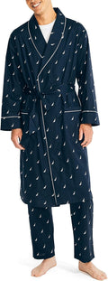 Print Waffle‑Knit Home Bathrobe