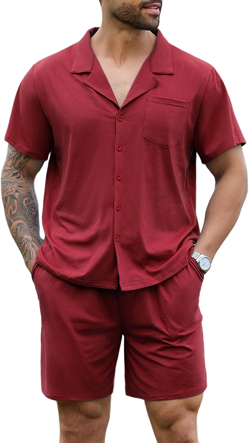 Glossy Satin Short‑Sleeve Home Pajama Set