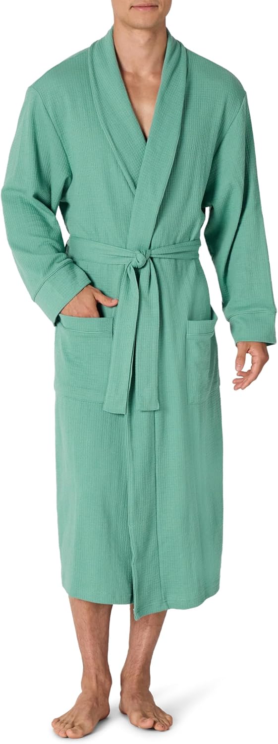 Lightweight Waffle‑Knit Midi Bathrobe