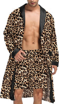 Imitation Silk Kimono Bathrobe And Short Set