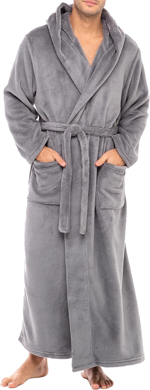 Thick Plush Fleece Full‑Length Bathrobe